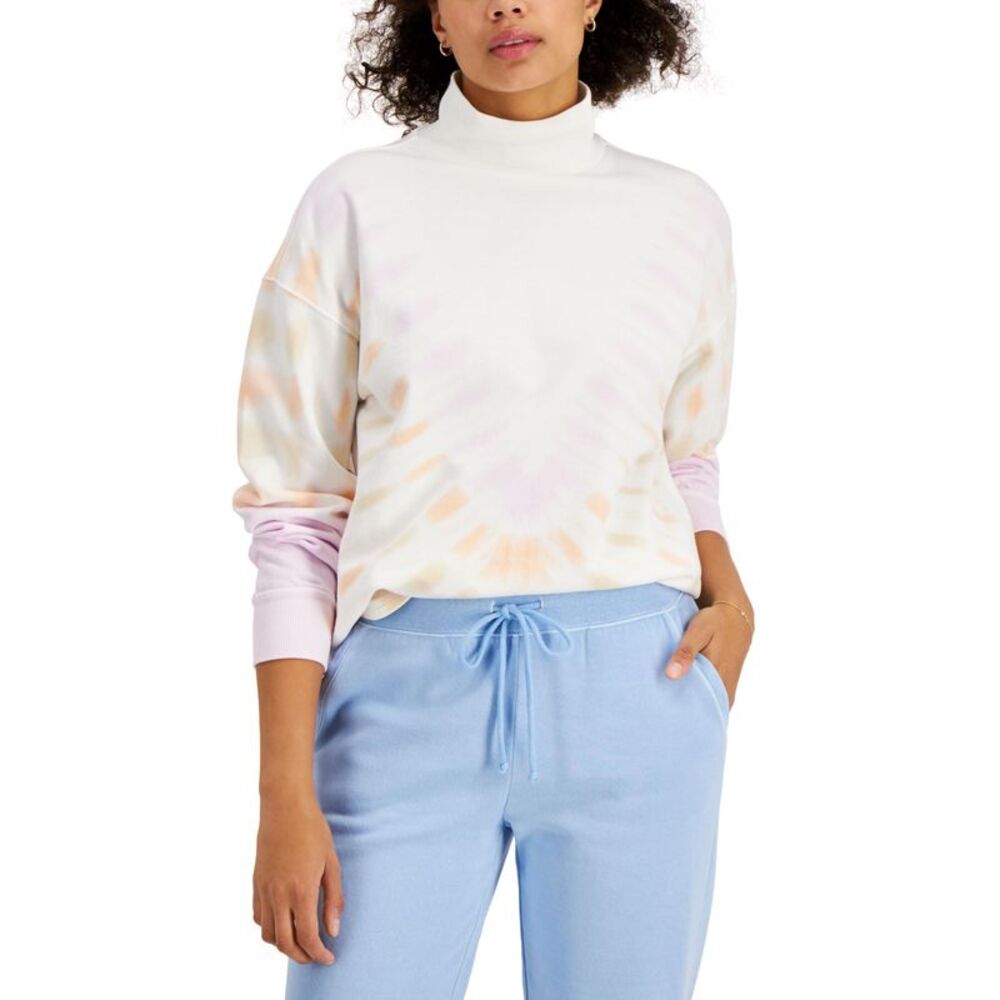 Style & Co Tie Dye Mock Neck Sweatshirt